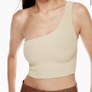 Aritzia Sculpt Knit One-Shoulder Cropped Tank M